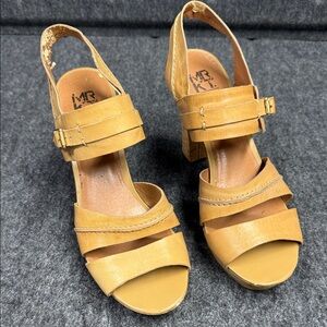 Arket Mustard Leather Strappy Heels